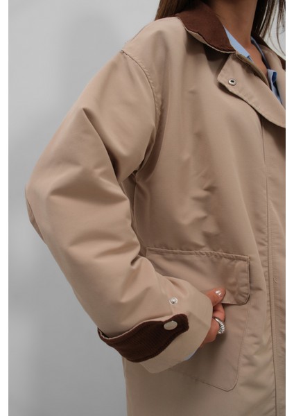 Yaka Detaylı Oversiz Bej Trençkot indirimleri