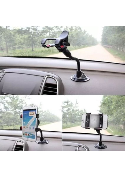Akrobat Cama Sabitlenen Güçlü Vakumlu 360 Derece Dönen Tüm Modellere Uyan Oto Telefon Tutucu