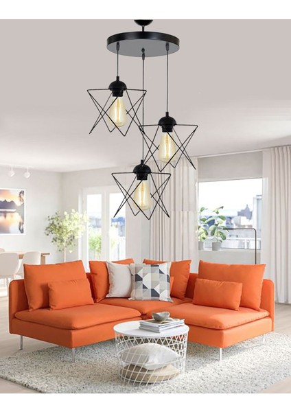 Prizma Lüx 3 Salon Avize, Oturma Odası Avize, Antre Avize