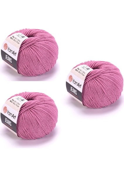 Jeans Amigurumi Örgü Ipi 65 Gül Kurusu Renk Hırka Örgü Ipi Bebek Ipi Punch Ipi 3'lü Paket