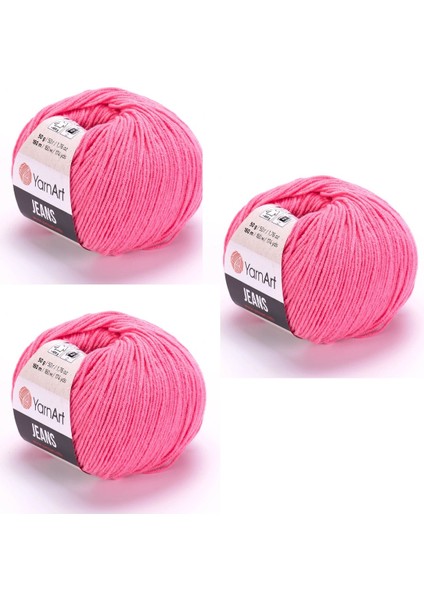 Jeans Amigurumi Örgü Ipi 78 Şeker Pembe Hırka Örgü Ipi Bebek Ipi Punch Ipi 3'lü Paket