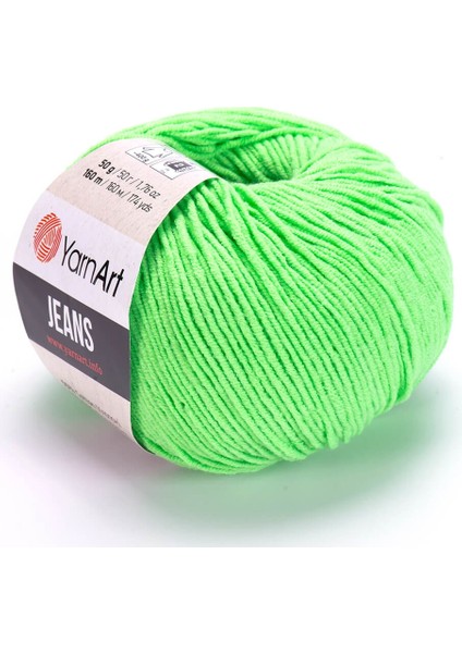 Jeans 60 Fosforlu Yeşil Amigurumi Örgü Ipi Hırka Örgü Ipi Bebek Ipi Punch Ipi 3'lü Paket