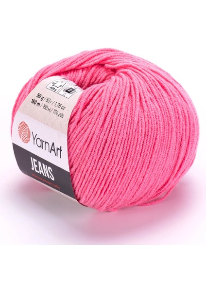 Yarn Art Jeans 78 Şeker Pembesi Amigurumi Örgü ipi Hırka Örgü ipi Bebek ipi Punch ipi
