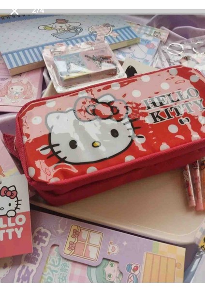 Hello Kitty Iki Gözlü Fermuarlı Kalemlik modelleri