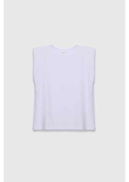 Omuz Vatkalı Kolsuz T-Shirt indirimleri