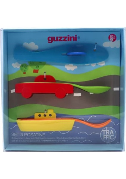 Bimbi 3'lü Trafik Çatal Kaşık Bıçak Seti Çok Renkli