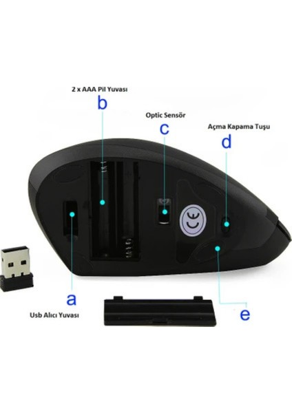 Kablosuz Jsy-1 1600DPI Ergonomik Dikey Mouse