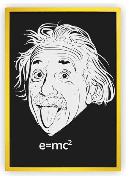 Albert Einstein E=mc2 Ahşap Poster 20 x 29 cm