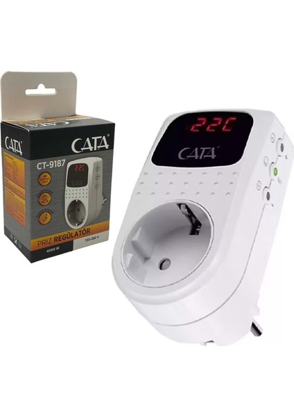 Akım Korumalı Akıllı Priz Regülatör Cata CT-9187