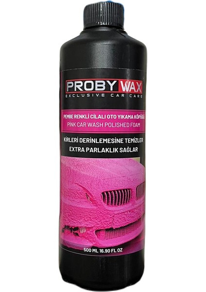 Pembe Renkli Cilalı Oto Yıkama Köpüğü 500 ml