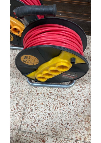 Kablo Makaralı 3x1.5 Cca 50MT Uzatma Kablosu