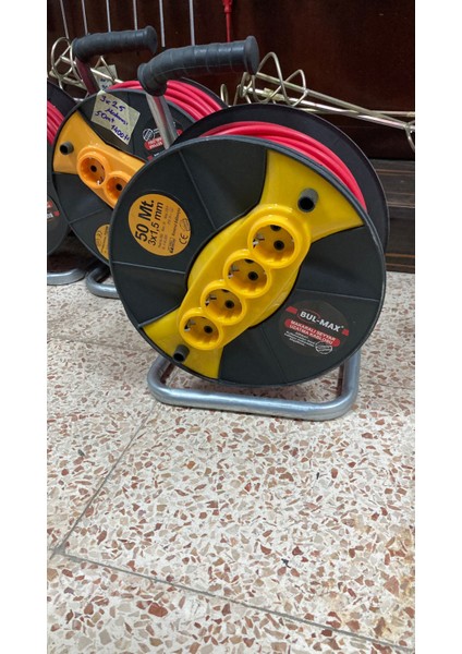 Kablo Makaralı 3x1.5 Cca 50MT Uzatma Kablosu