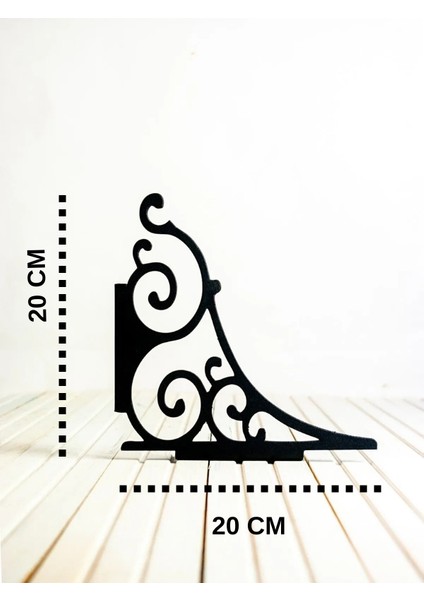 Metal Raf Ayağı 2'li Set / Çiçeklik / Kitaplık / Siyah Renkli 2 Adet Raf Ayağı + Dubel + Vida