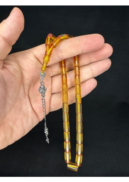 Ateş Kehribar Tesbih Sarı Renkli Kesme Kesim 10,5mmx6,5mm T-659 fiyatları