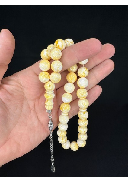 Beyrut Damla Kehribar Beyaz Hamur Küre Kesim 12 mm T-672 fiyatları
