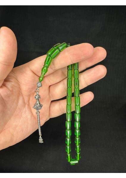 Ateş Kehribar Tesbih Yeşil Renkli Kesme Kesim 10,5mmX6mm T-661 fiyatları