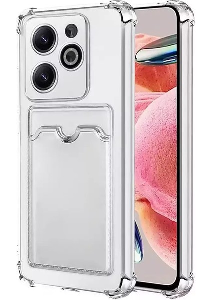 Infinix Hot 40I Kapak Kamera Korumalı Kartlıklı Darbe Emici Özellikli Şeffaf Silikon Kılıf