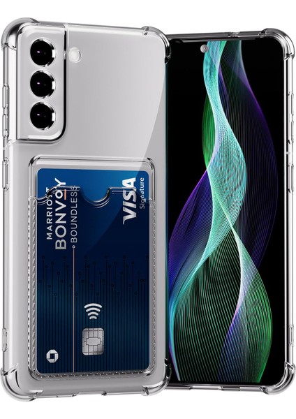 Samsung Galaxy S24 Fe Kapak Kamera Korumalı Kartlıklı Darbe Emici Özellikli Şeffaf Silikon Kılıf