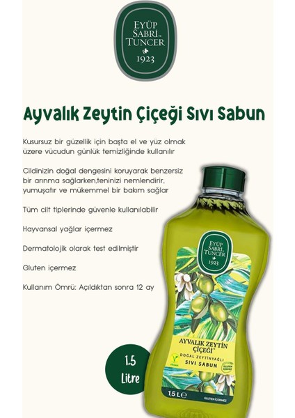 1.5l Ayvalık Zeytin Çiçeği Sıvı Sabunu 5 Al 4 Öde ve Rosie Pamuk