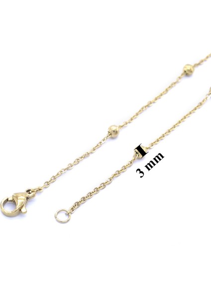 Altın Kaplama Küçük Toplu Kadın Zincir- 60 cm ZN-222 fırsatları