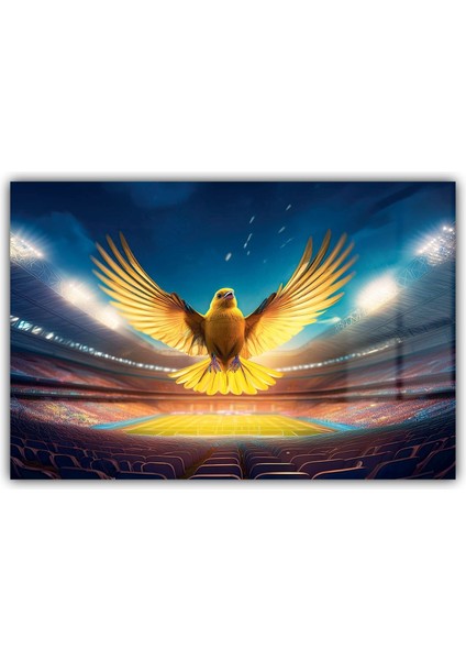 Temperli Gerçek Cam Yatay Stadyumda Uçan Sarı Kanarya fiyatları