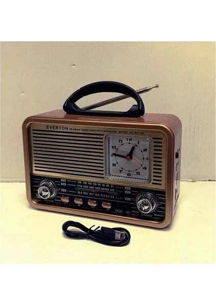 Nostalji Radyo Usb-Tf-Am-Fm-Sw-Blue-Connect-Tws-Usb Şarj Nostaljik Radyo