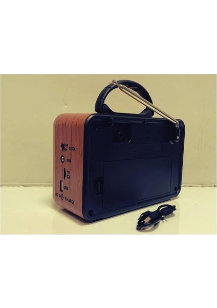 Nostalji Radyo Usb-Tf-Am-Fm-Sw-Blue-Connect-Tws-Usb Şarj Nostaljik Radyo