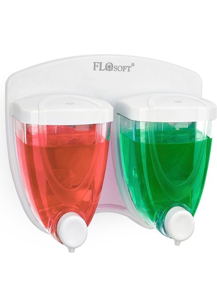 İkiz Sıvı Sabun ve Şampuan Dispenseri 350+350 ml (F029)