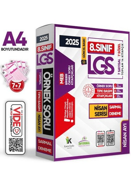 2025 8. Sınıf Lgs Nisan Ayı Meb Örnek Soru Tıpkı Basım 7li Sarmal Deneme Paketi Video/pdf Çözümlü
