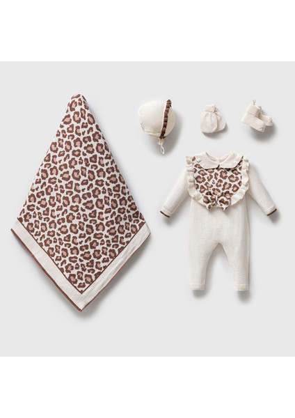 Kız Bebek Leopar Desenli 5'li Set
