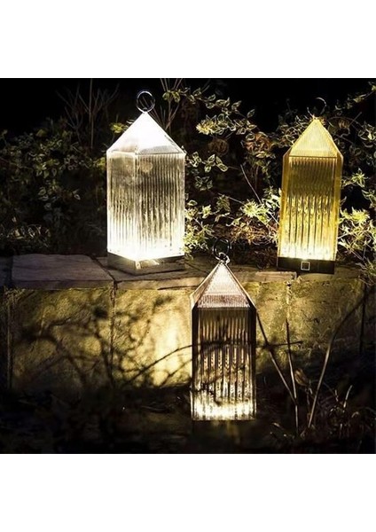 Fener Model USB Şarjlı Dokunmatik 3 Farklı Işık Modlu Masa Üstü Kristal Akrilik Lamba Led