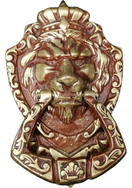 Aslan Kapı Tokmağı Pirinç Döküm Dekoratif Kapı Taktağı ​