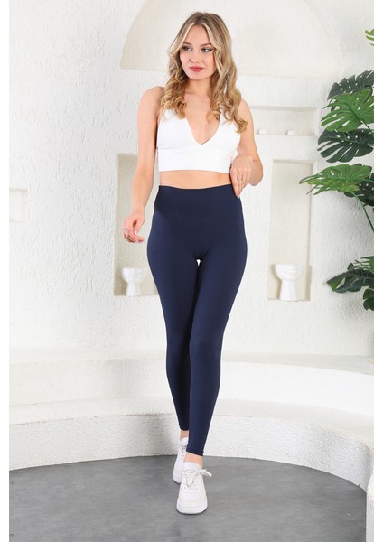 Fitilli Yüksek Bel Toparlayıcı Konforlu Tayt 374 Lacivert fiyatları
