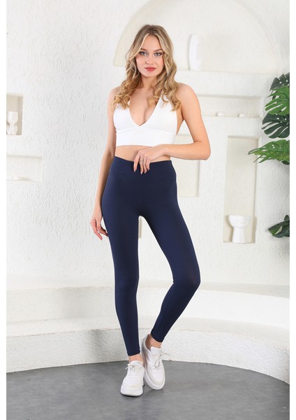 Fitilli Yüksek Bel Toparlayıcı Konforlu Tayt 374 Lacivert modelleri