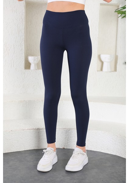 Fitilli Yüksek Bel Toparlayıcı Konforlu Tayt 374 Lacivert fırsatları