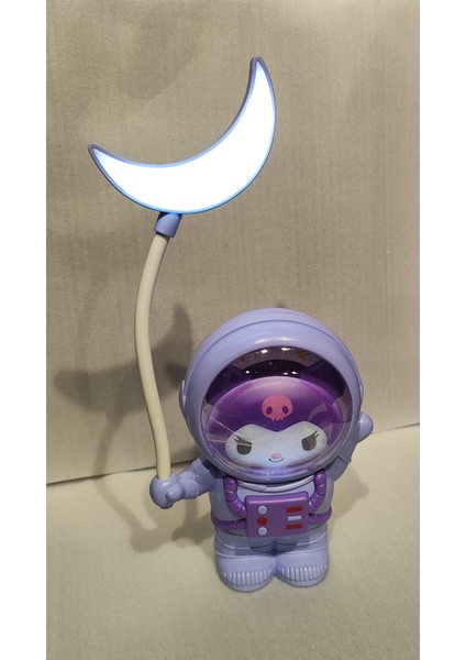 Sanrio Kuromi Hello Kitty Melody Figürlü Astronot Model Şarjlı Masa/gece Lambası