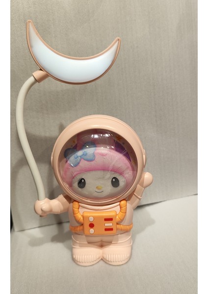 Sanrio Kuromi Hello Kitty Melody Figürlü Astronot Model Şarjlı Masa/gece Lambası