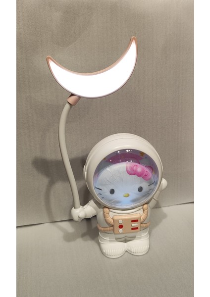 Sanrio Kuromi Hello Kitty Melody Figürlü Astronot Model Şarjlı Masa/gece Lambası