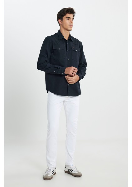 Relaxed Fit Geniş Kesim %100 Pamuk Cep Detaylı Antrasit Gömlek modelleri