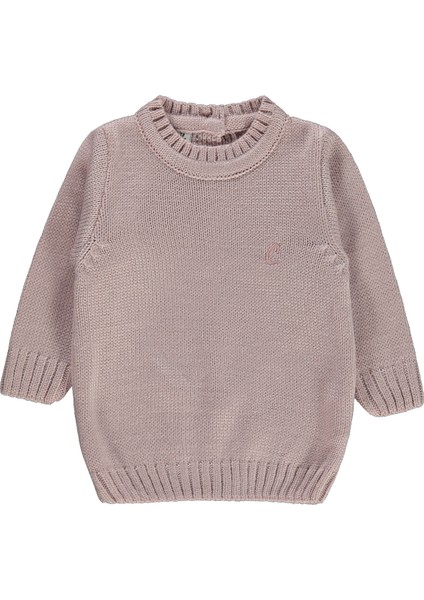 Kız Bebek Triko Kazak 6-18 Ay Pudra