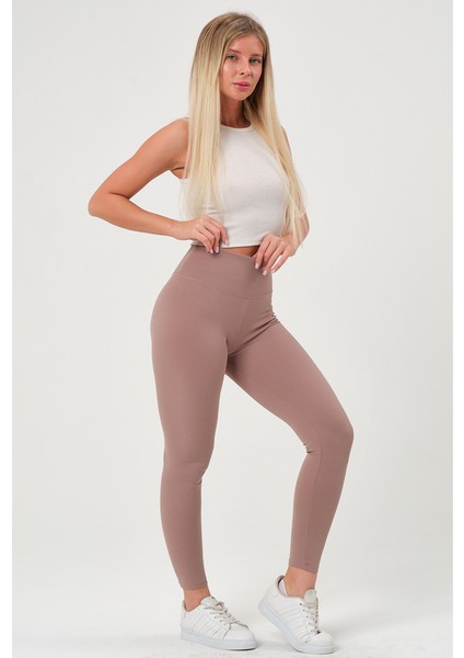 Fitilli Yüksek Bel Toparlayıcı Konforlu Tayt 374 Vizon fırsatları