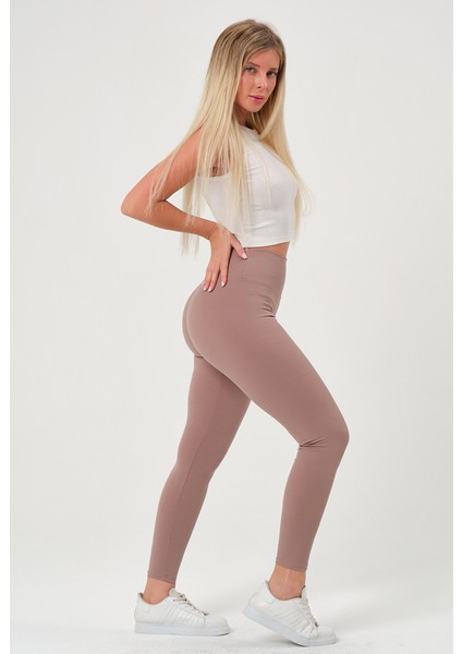 Fitilli Yüksek Bel Toparlayıcı Konforlu Tayt 374 Vizon indirimleri