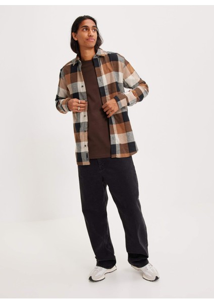 Normal Ekru Kareli Erkek Gömlek Onsgudmund Ls 3t Check Shırt Noos