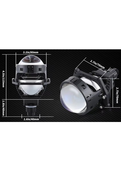 Vidalı Bi-Led Far Içi LED Mercek 3 Inc Vidalı Somunlu Kısa Uzun Birlikte fiyatları