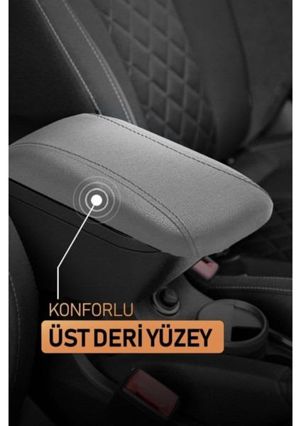 Universal Gri Oto Kol Dayama - Gri Oto Kolçak Bardaklıklı