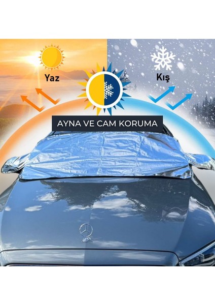 Oto Ön Cam ve Ayna Koruma Örtüsü, Araç Güneşlik, Uyumlu Buzlanma Önleyici Kar Koruyucu 155X90 cm fiyatları