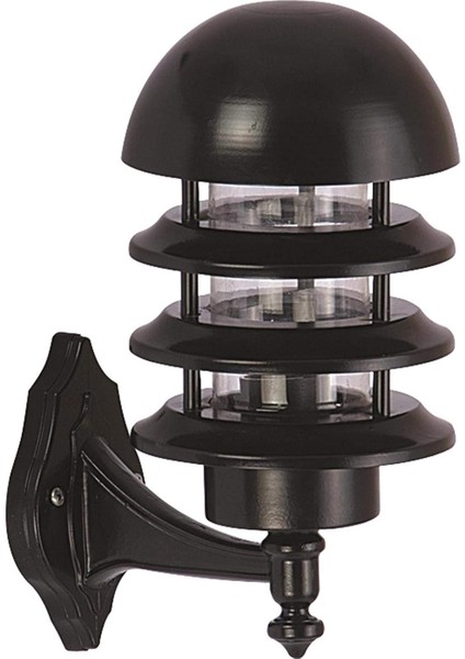 BAP-68129-BSY Siyah Elektrostatik Toz Boyalı Dış Mekan Aydınlatma, E27, Aluminyum, Polikarbon Cam, 25CM