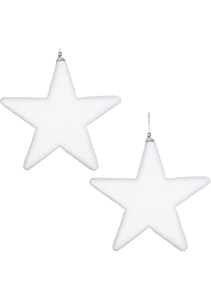Yılbaşı Süsü Yılbaşı Yıldız 2'li Set Beyaz 19 cm .