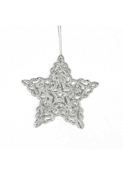 Süsü Askılı Yıldız 6'lı Paket Lame 11X11 Cm.