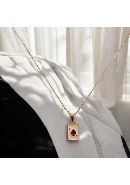 As Maça Plaka Kadın Kolye Kararmaz Gold Tarot Kolye fiyatları